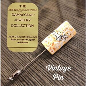 Vintage Reed & Barton Damascene Butterfly Stick Pin signed